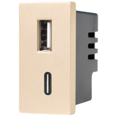1/2 модул USB A+C, 20W QC3 ЗЛАТЕН