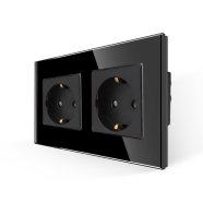 Double 16A power Socket -BLACK Double 16A power Socket -BLACK