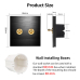 Premium Aluminum Toggle Switch 2-gang 2-way  BLACK