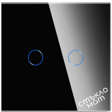 Стъклен панел за двоен сензорен ключ -ЧЕРЕН-МАТ