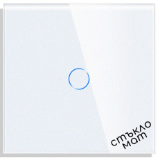 Touch Switch Glass Panel 1-gang, WHITE-MAT