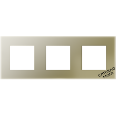 Тройна Стъклена рамка, 86*228mm -ЗЛАТНА-MAT